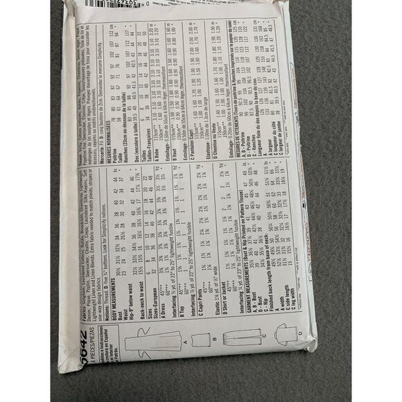 Simplicity 5642 Misses Sewing Pattern Dress Shirt Jacket Size 14-22 - uncut - Picture 2 of 3